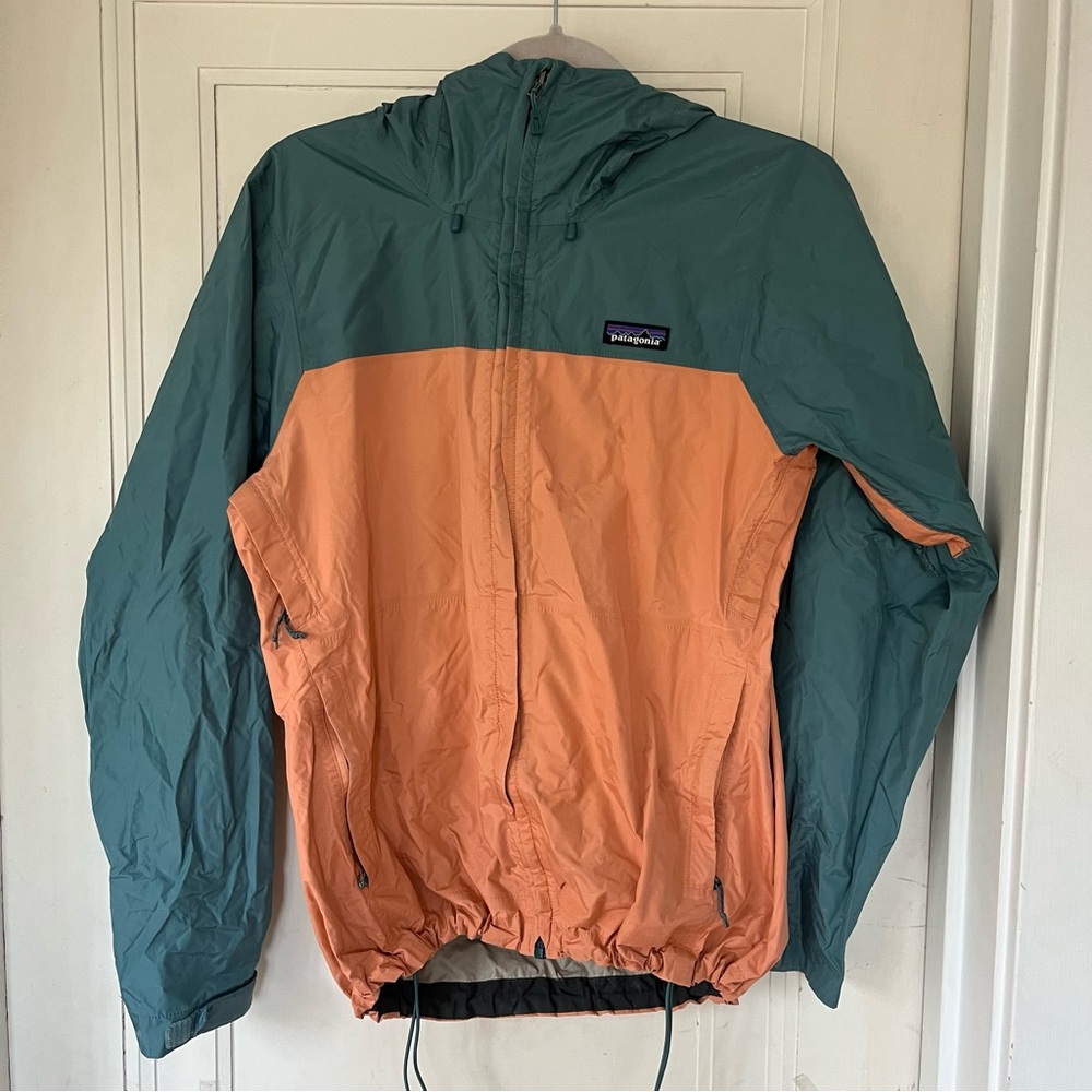 Patagonia Green and Orange Rain Jacket